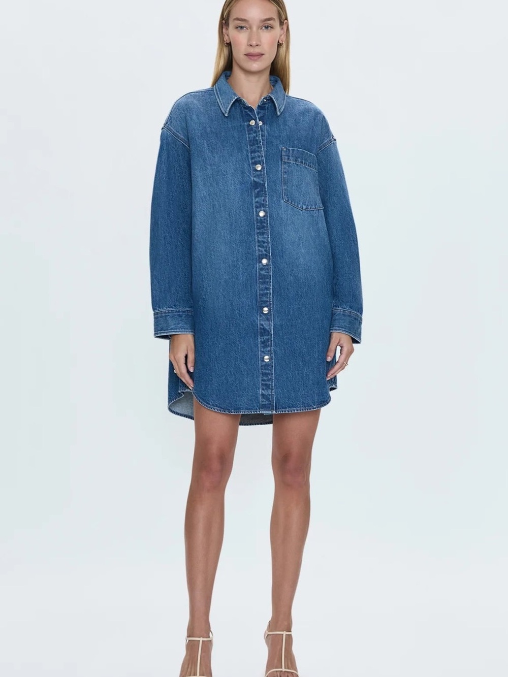 Elle Denim Shirt Jacket in Blue